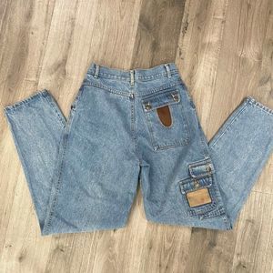 Vintage 90s  Northern Blues  100% Cotton Carpenter Tapered Pleated Pant Jeans 8